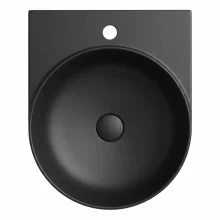 Davoli 400mm Matt Black Wall Hung Basin With Support