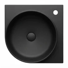 Davoli 450mm Matt Black Wall Hung Basin With Support