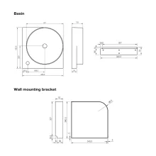 Davoli 400mm Matt Black Wall Hung Basin With Support