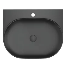 Davoli 600mm Matt Black Wall Hung Basin With Support