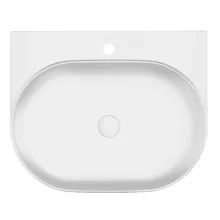 Davoli 600mm Matt White Wall Hung Basin With Support