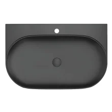 Davoli 800mm Matt Black Wall Hung Basin With Support