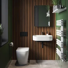 Davoli 450mm Matt Black Wall Hung Basin With Support