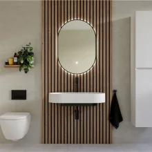 Davoli 800mm Gloss White Wall Hung Basin With Support