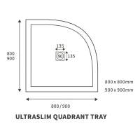 Kudos Kstone 1000 x 1000mm Quadrant Shower Tray