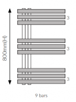 500 x 1800mm Elizabeth Designer Chrome Towel Radiator by Scudo