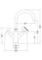 Imperial Traditional Brushed Nickel Kitchen Sink Mixer Tap - Twin Lever