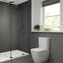 Multipanel Taupe Grey Metro Tile Effect Shower Board