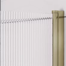 Eastbrook Fluted Bath Shower Screen Left Hand 1400 x 800mm Brushed Brass