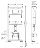 Abacus Easi-Plan Wall Mounted 980mm WC Frame Dual Flush