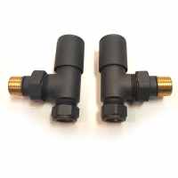 Angled Radiator Valves - Brushed Brass 