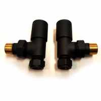 Eastbrook Straight Anthracite Radiator Valves - Pair