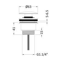 ASP Mini Push button Basin Waste - Slotted - Clicker / Sprung 10909R