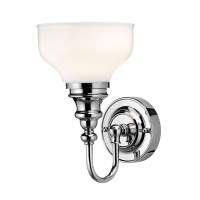 Burlington LED Bathroom Ornate Wall Light with Chrome Base & Clear Glass Vase Shade - ELBL24