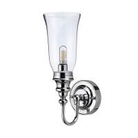 Burlington LED Bathroom Ornate Wall Light with Chrome Base & Clear Glass Vase Shade - ELBL24