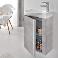 Royo Elegance 455mm Wall Hung Cloakroom Unit with Mirror - Gloss White