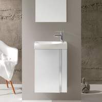 Royo Elegance 455mm Wall Hung Cloakroom Unit with Mirror - Gloss White