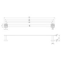 Tecno Project Chrome Double Towel Rail - 790mm - Origins Living