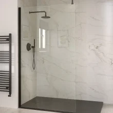 Aquaglass Elite Walk In Shower Screen With Matt Black Profile