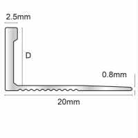 Genesis 12mm Bright Silver Aluminium Straight Edge  Tile Trim 2.5m