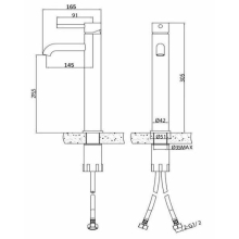 Sagittarius Ergo 3 Hole Bath Filler Tap