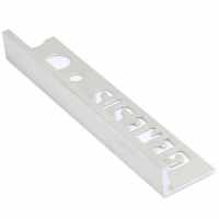 Genesis 10mm Bright Silver Aluminium Straight Edge Tile Trim 2.5m