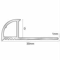 Genesis 8mm Milled Alloy Aluminium Straight Edge Tile Trim 2.5m