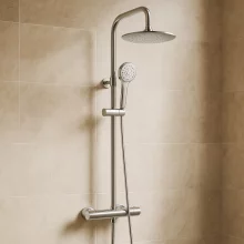 Euroshowers Thermo Chrome Twin Head Shower Kit