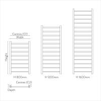 Scudo Vibe 500 x 800mm Brushed Brass Towel Radiator