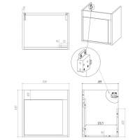 Vouille 590mm Wall Hung 2 Drawer Basin Unit (No Top) - White Gloss