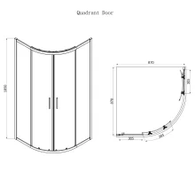 Gio Matt Black Double Door 800mm Quadrant Shower Enclosure