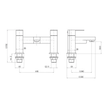 Gio Tokyo Black Freestanding Bath Shower Mixer