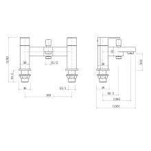 Gio Tokyo Chrome Freestanding Bath Shower Mixer