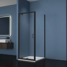 Gio Matt Black 800mm Pivot Shower Door