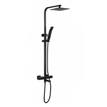 Gio Bliss Square Black Dual Head Shower and Bath Filler