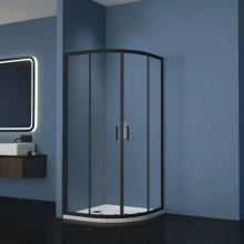 Gio Matt Black Double Door 800mm Quadrant Shower Enclosure