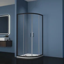 Gio Matt Black 800mm Quadrant Double Door Shower Enclosure