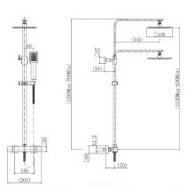 Gio Nova Brushed Brass Round Dual Head Rigid Riser Shower Kit