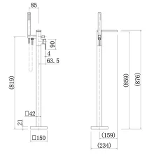Gio Kyoto Black Waterfall Bath Shower Mixer