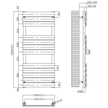 Abacot 55cm Brushed Brass Towel Rail