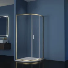 Giavani Brushed Brass 900mm Quadrant Shower Enclosure
