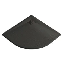 Gio Slate 800 x 800mm Cuttable Quadrant Shower Tray Black Slate