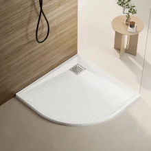 Nuie Pearlstone 1600 x 900mm Black Slate Slimline Rectangular Shower Tray