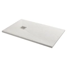 Gio Slate 1000 x 800mm Cuttable Shower Tray White Slate