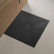 Gio Slate Square Cuttable Shower Tray Sandstorm