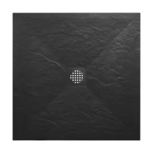 Gio Slate 800 x 800mm Cuttable Slate Shower Tray Black Slate