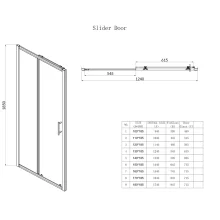 Gio Matt Black 1000 x 800mm Offset Quadrant Shower Enclosure