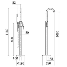 Gio Kyoto Black Freestanding Bath Shower Mixer