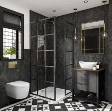 Multipanel Linda Barker Graphite Elements Shower Panels