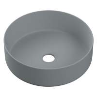 Gressingham 355mm Ceramic Round Washbowl & Waste - Matt Grey